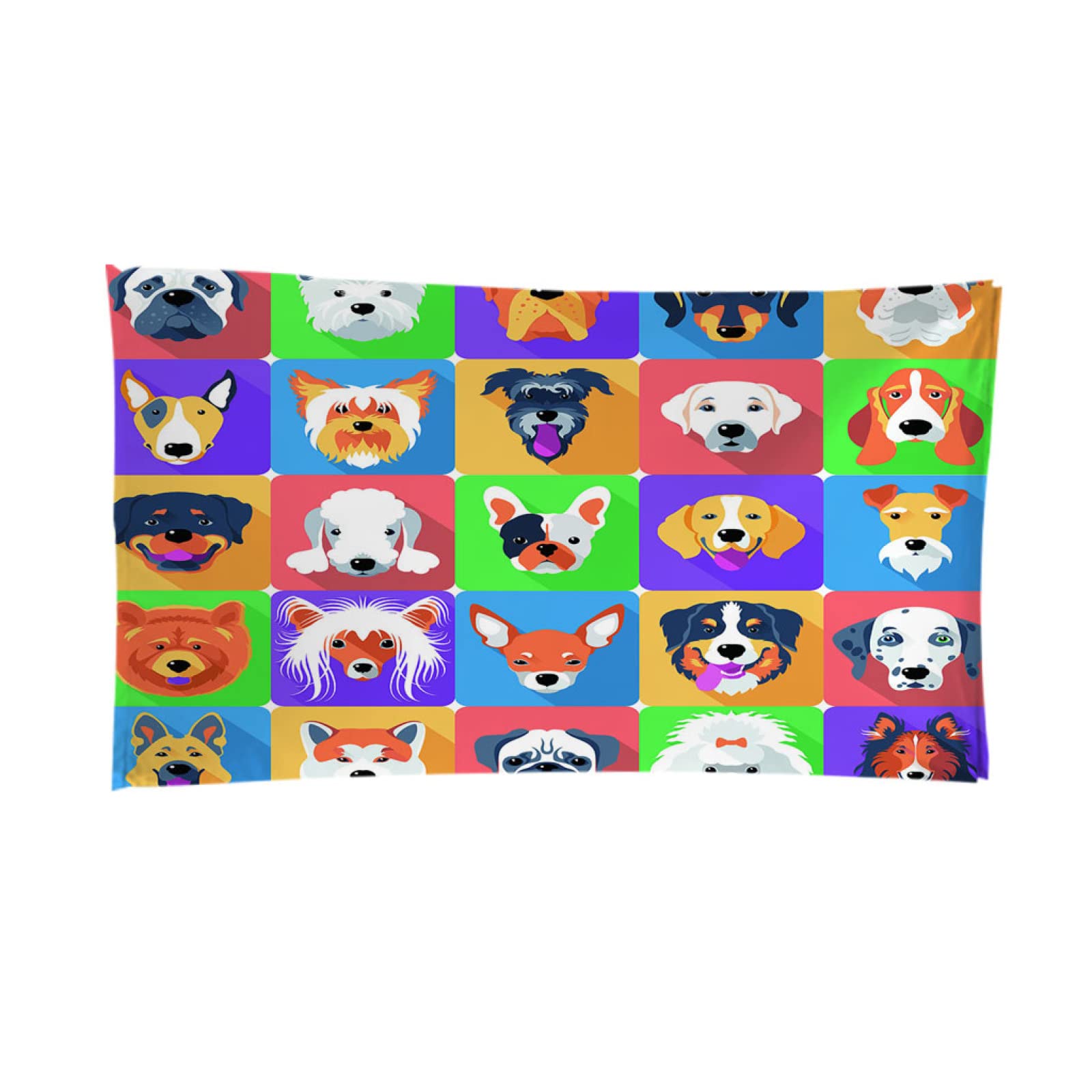 3D Toalla de Baño de Microfibra Perros Coloridos y en Movimiento Toalla de Playa Grande Rectángulo Absorbente Manta de Verano Resistente a Arena Viaje Super Ligero Piscina Natación Playa 100 x 200 cm