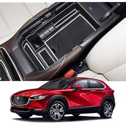 Baca Para Mazda 6 LFOTPP CX-30 DM Reposabrazos Bandeja, CX30 Coche Interior Accesorios organizador, Guantera Central Organizar Caja (Blanco)