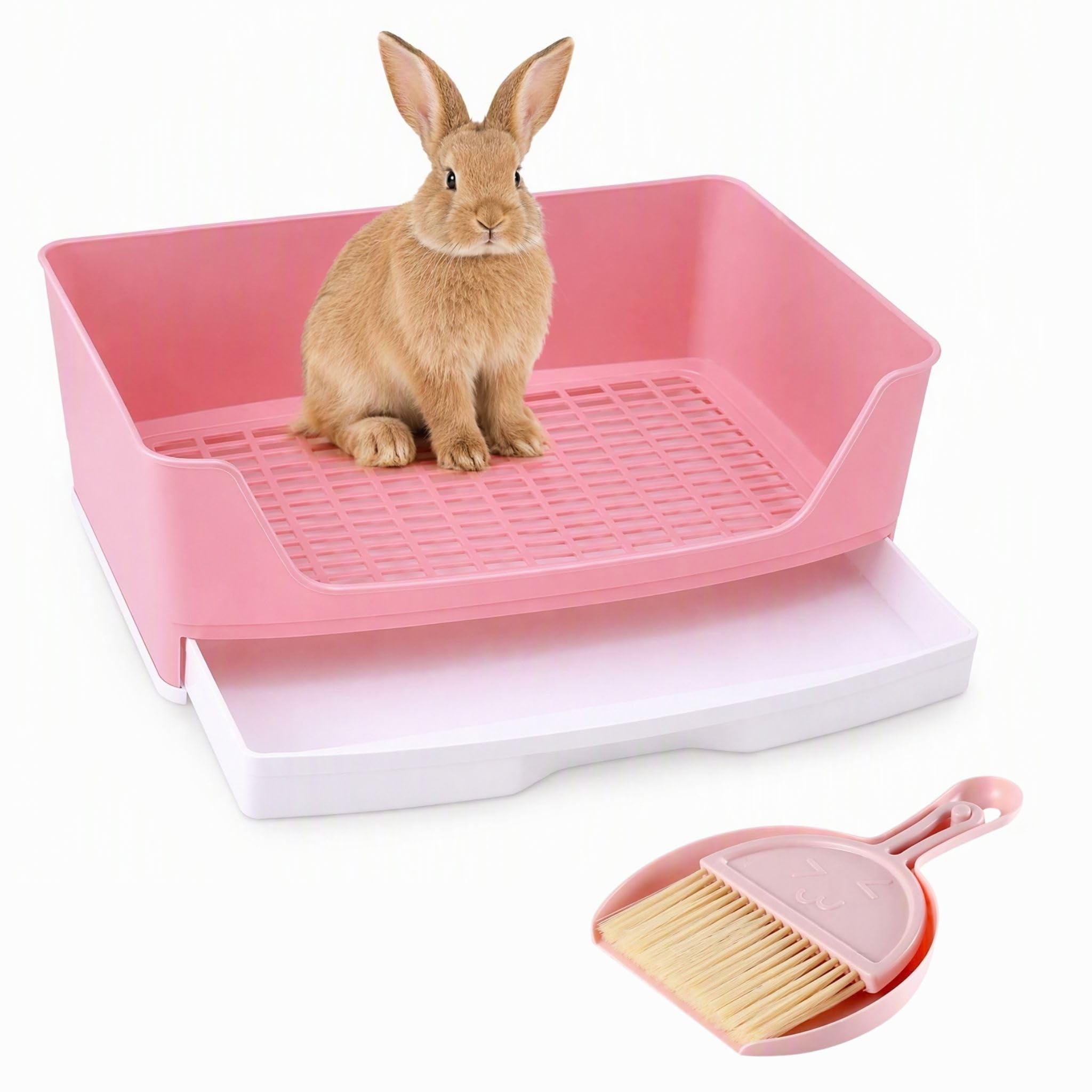 Large Rabbit Litter Tray with Drawer, Bunny Toilet Box for Small Pet