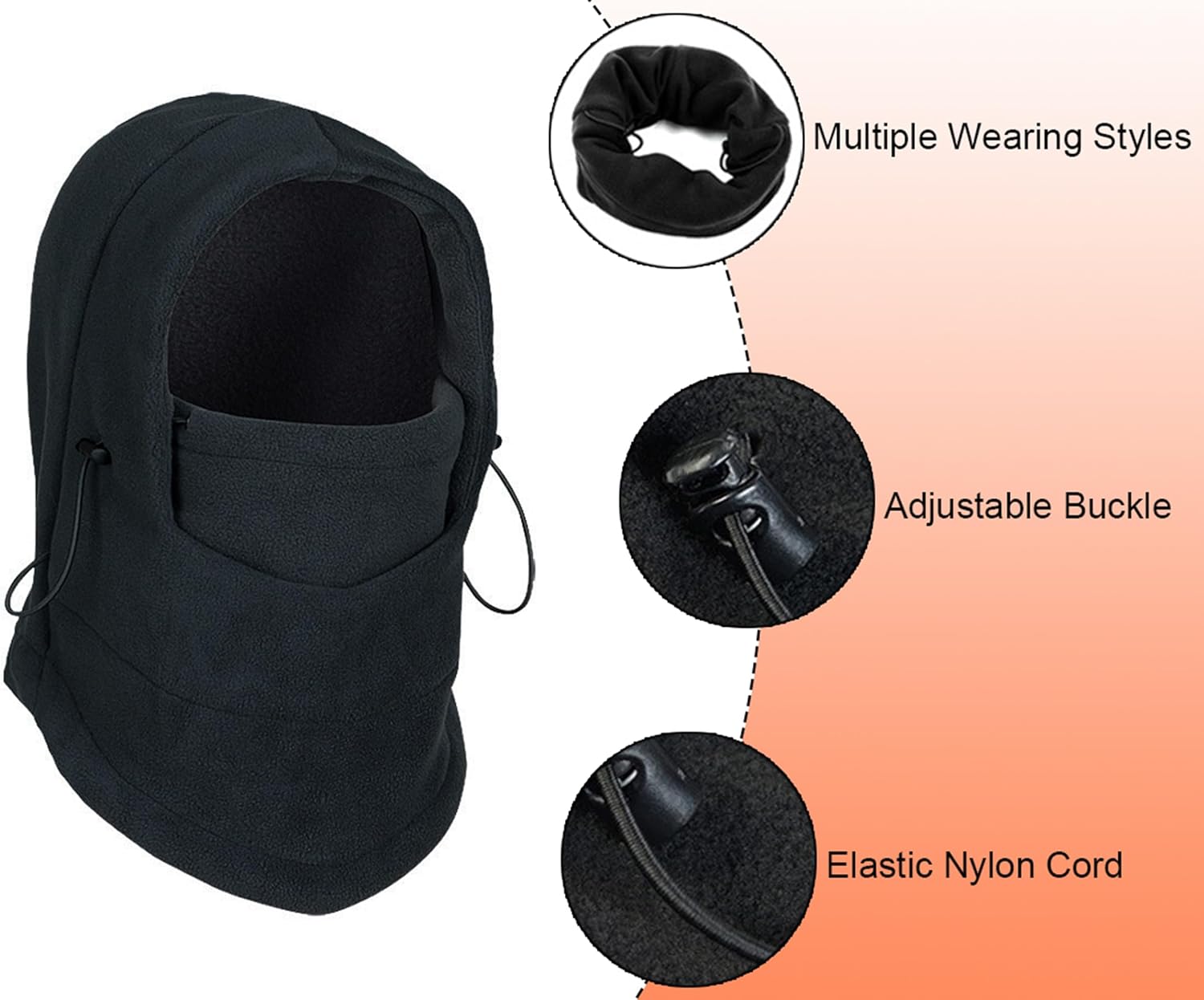 Kids Balaclava-Mask Hats - Winter Warm-Polar Fleece-Ski Face Mask for Boys Girls-Cold Weather Windproof Snow Neck Gaiter - Image 3