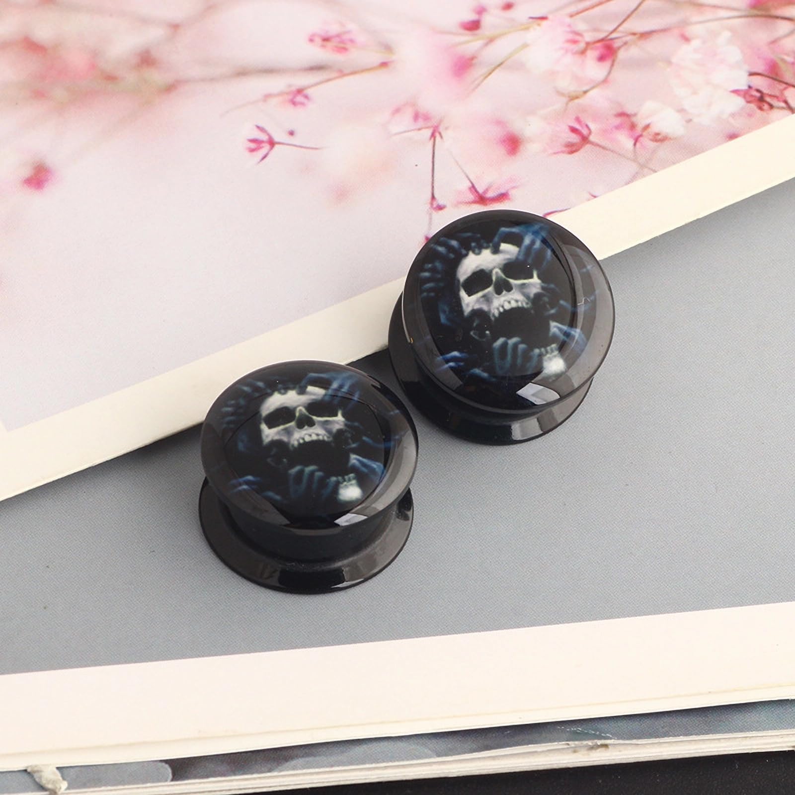 Lot de 2 écarteurs d'oreille en acrylique hypoallergénique 6 g (4 mm)