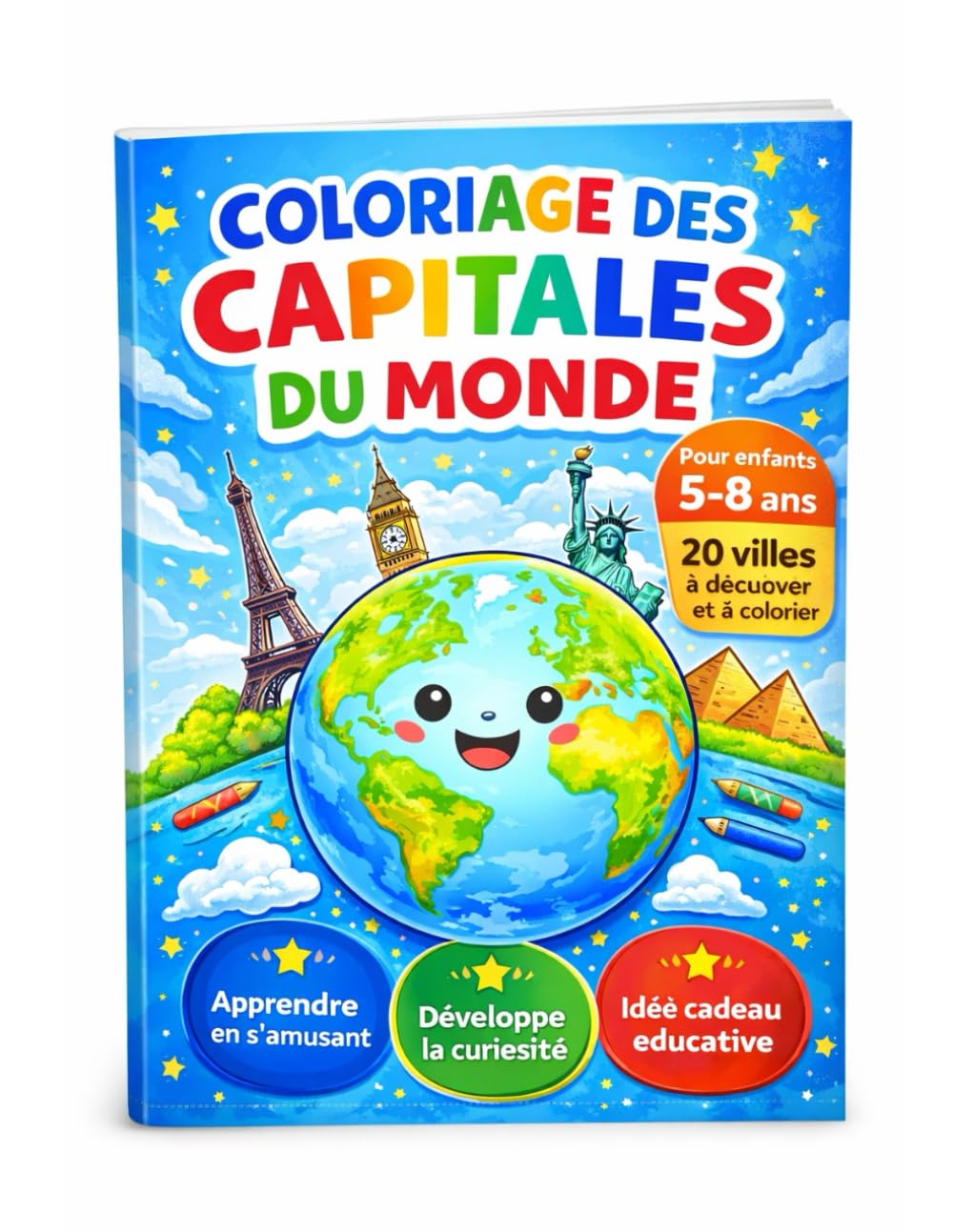 Coloriage des Capitales du Monde: 20 villes à découvrir et à colorier - Enfants de 5 à 8 ans