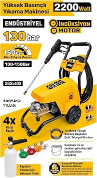 Sgs Yüksek Basınçlı Yıkama Makinesi 2200w 130 Bar