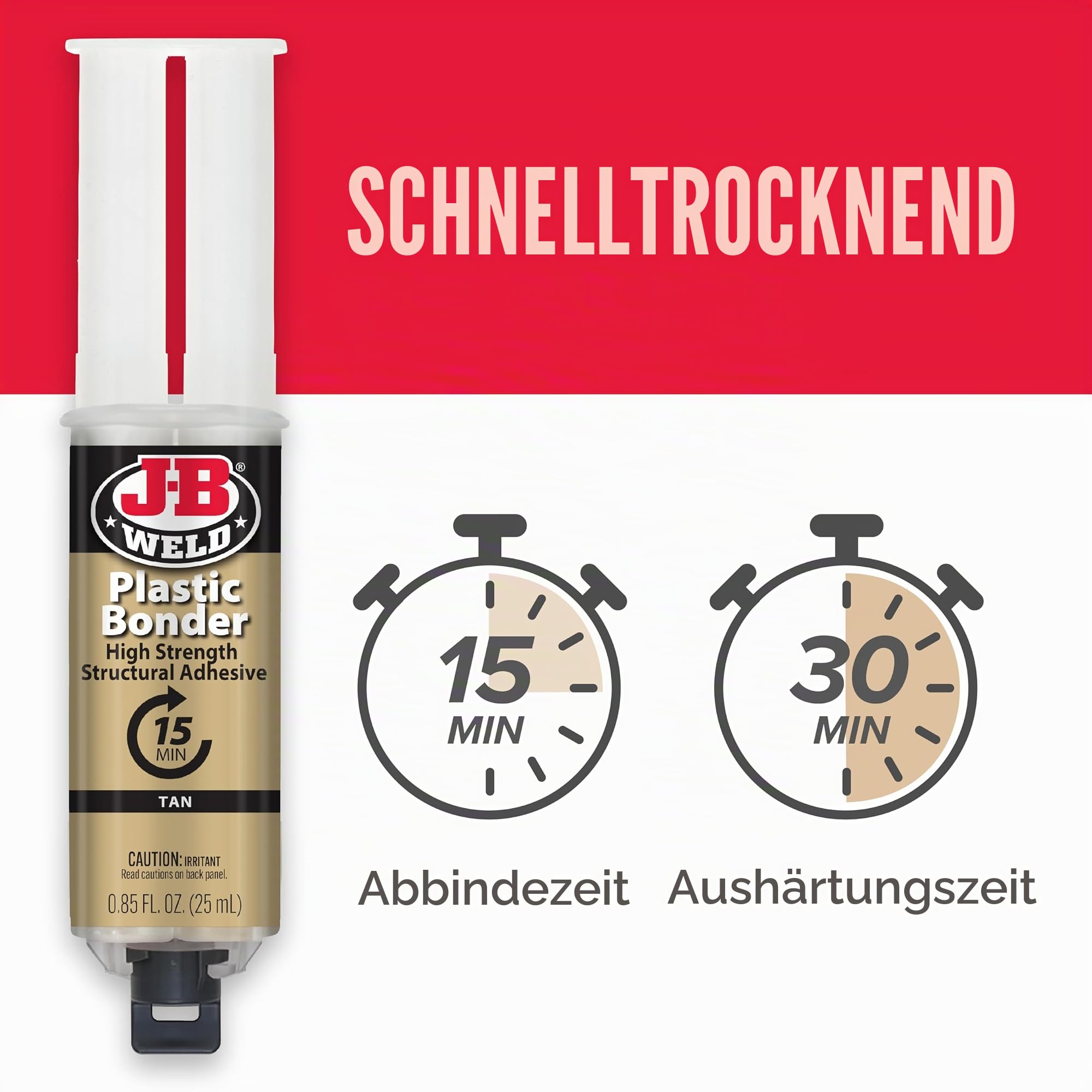 JB Weld TRA50133-TEX Kunststoff-Bindespritze, Hellbraun, 1 Stück