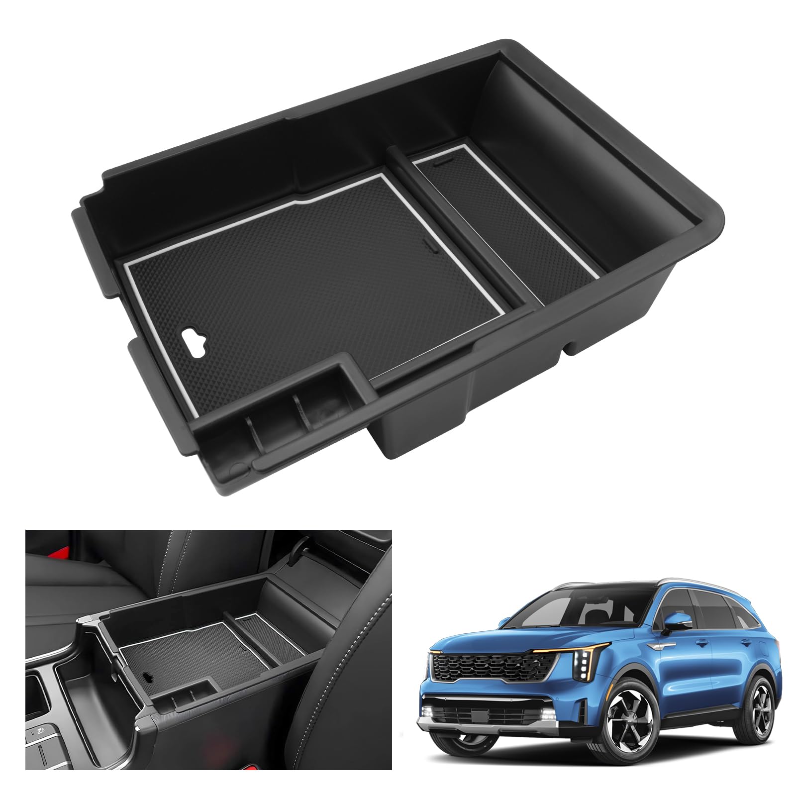 GAFAT [Nuevo Facelift 2024] Compatible con Kia Sorento MQ4 / Hybrid 2024 2025 2026 Consola Central Caja de Almacenamiento, Sorento MQ4 2024 Reposabrazos Organizador Bandejas, Sorento MQ4 Accesorios