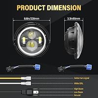 RIGIDON 2x7 Inch Kerek LED Fényszóró 50W 5000 LM Offroad Autó Világítás Wrangler Hummer 3