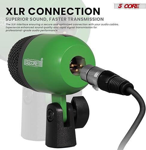 Miniatura 8 de 5 CORE Kit de micrófono de batería de 7 piezas, micrófonos de batería de metal, TomSnare y Cymbals Profesional con cable, incluye soporte para