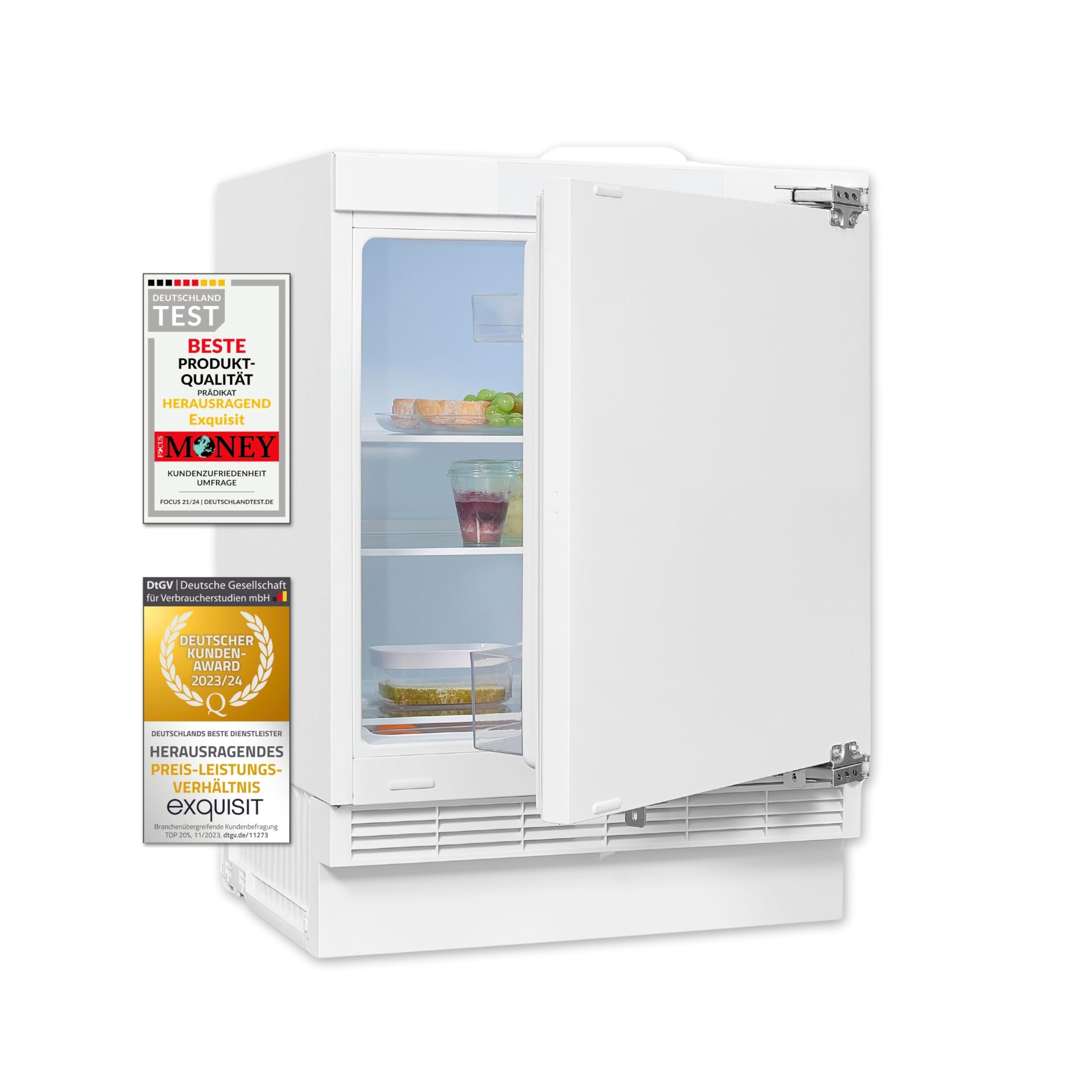 Exquisit UKS140-V-FE-010E Unterbaukühlschrank - 138 l Kühlschrank - Weiß