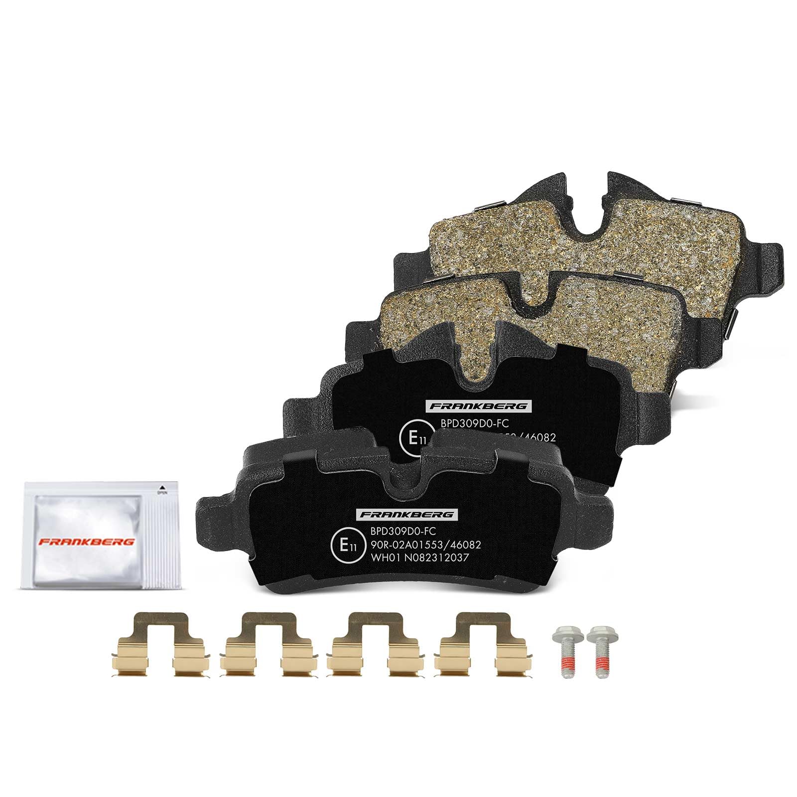 Frankberg Set freni incl. 2x Dischi Freno + 4x Pastiglie dei Freni Posteriore Compatibile con Min.i R56 Min.i Cabriolet R57 Min.i Roadste.r R59 Replace# 34216774987, 34211503070
