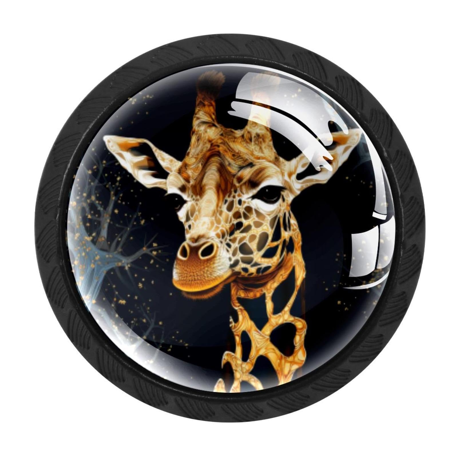 Chenzzzz Multicolored 02 4 Pieces Deer Drawer Knobs, 35Mm Black Cabinet Knobs, Drawer Pulls And Knobs, Dresser Drawer Knobs, Cabinet Hardware Kitchen Cabinet Knobs