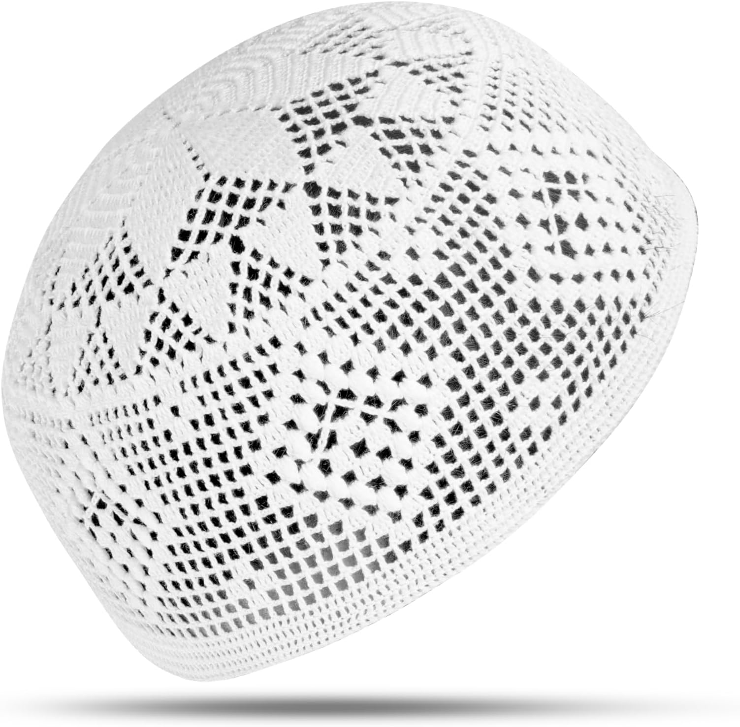 Kufi Hats for Men, Muslim Hats, Muslim Prayer Cap, Premium Quality Breathable Skull Beanie, White Knitted