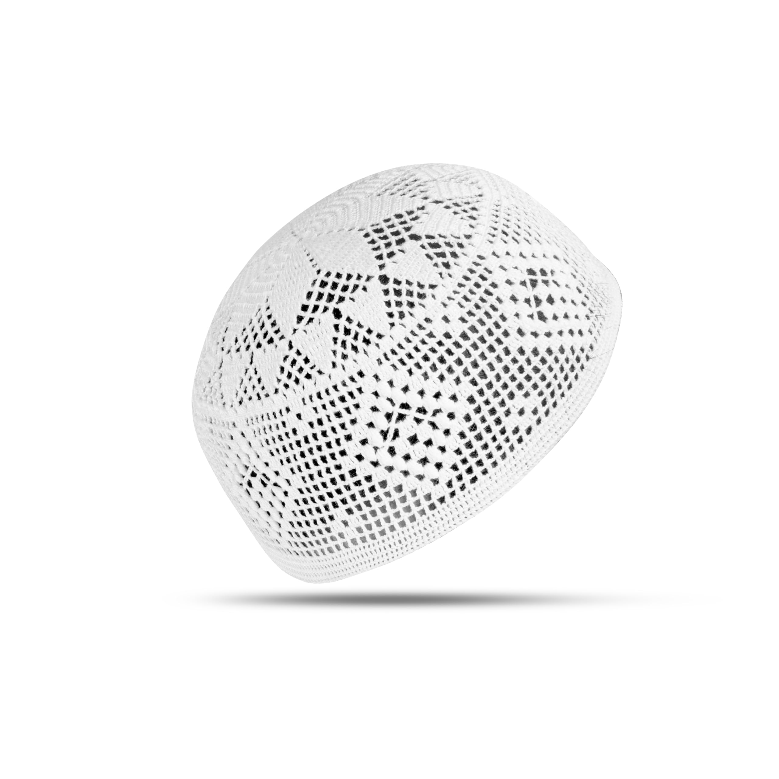 GenericKufi Hats for Men, Muslim Hats, Muslim Prayer Cap, Premium Quality Breathable Skull Beanie, White Knitted