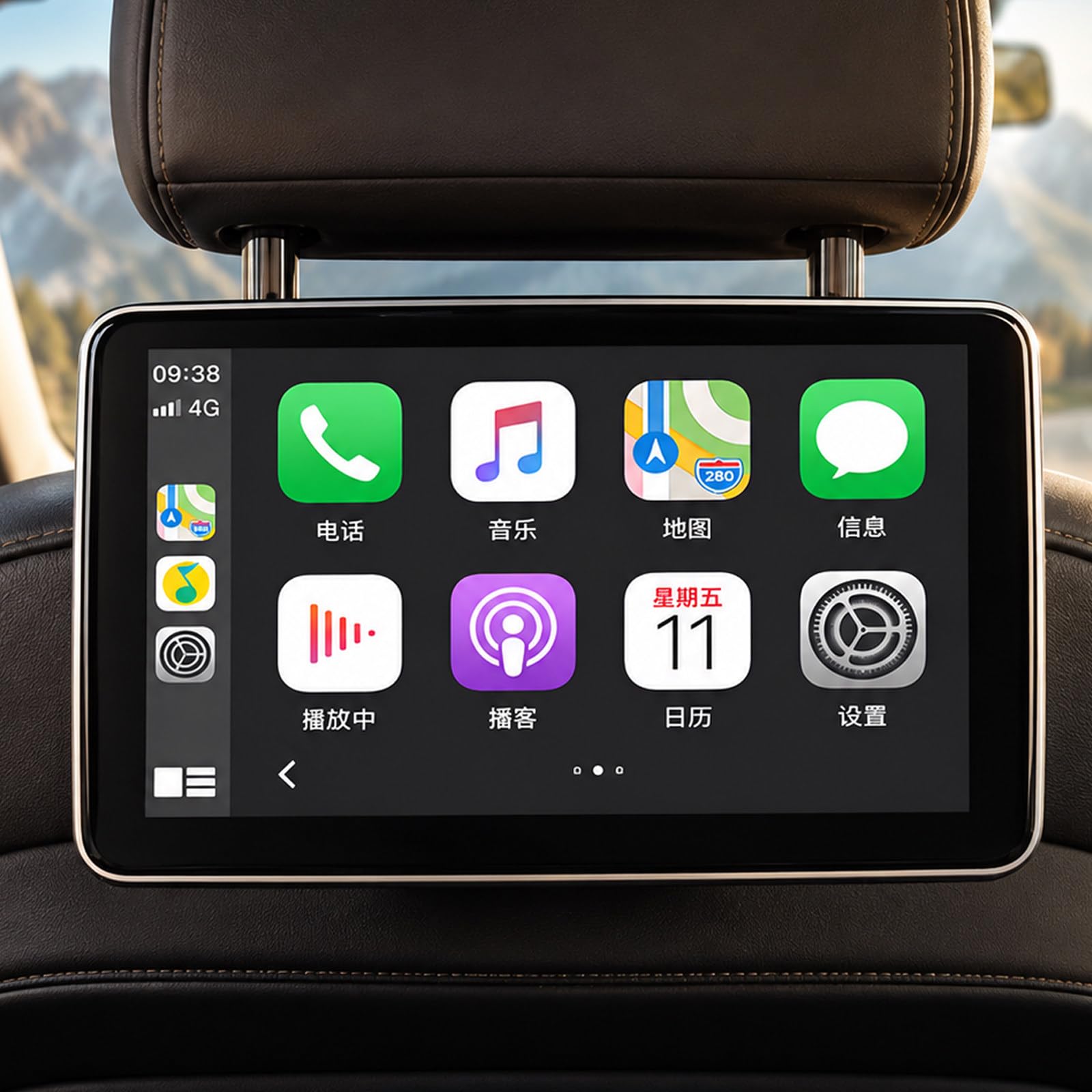 vnmudzeo 10.1" Car Headrest Video Player for Backseat, FHD Touch Screen,1024x600px IPS,Support 4K HDMI Input USB,Speaker,Remote,Multi-Language B
