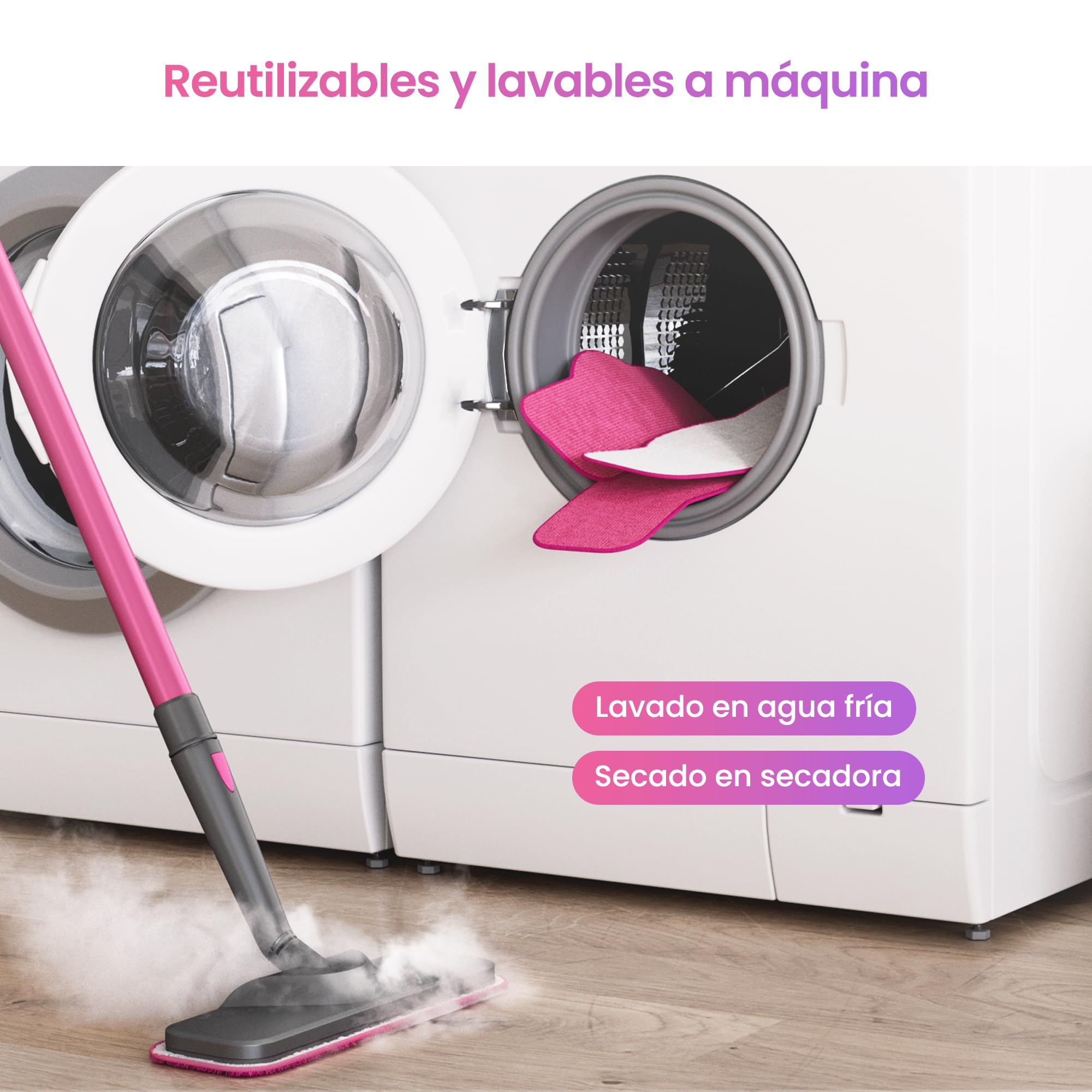 Schenley paños de Microfibra para mopa a Vapor, Pack de 6 recambios Lavables y Reutilizables, compatibles con Schenley SLFCSM061