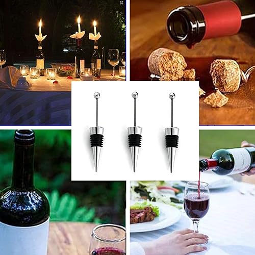 Miniatura 5 de 10 tapones de vino para botellas de vino, tapón de botella de acero inoxidable para ahorro de vino, tapones de vino reutilizables para bebidas,
