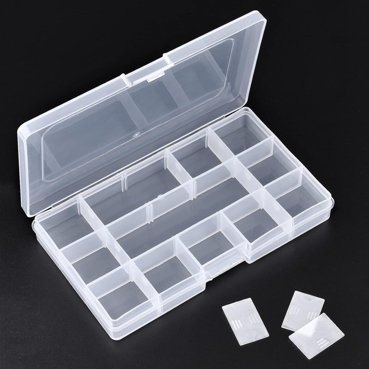 VIGRUE Transparent Plastic Grid Box Storage Organizer, 15
