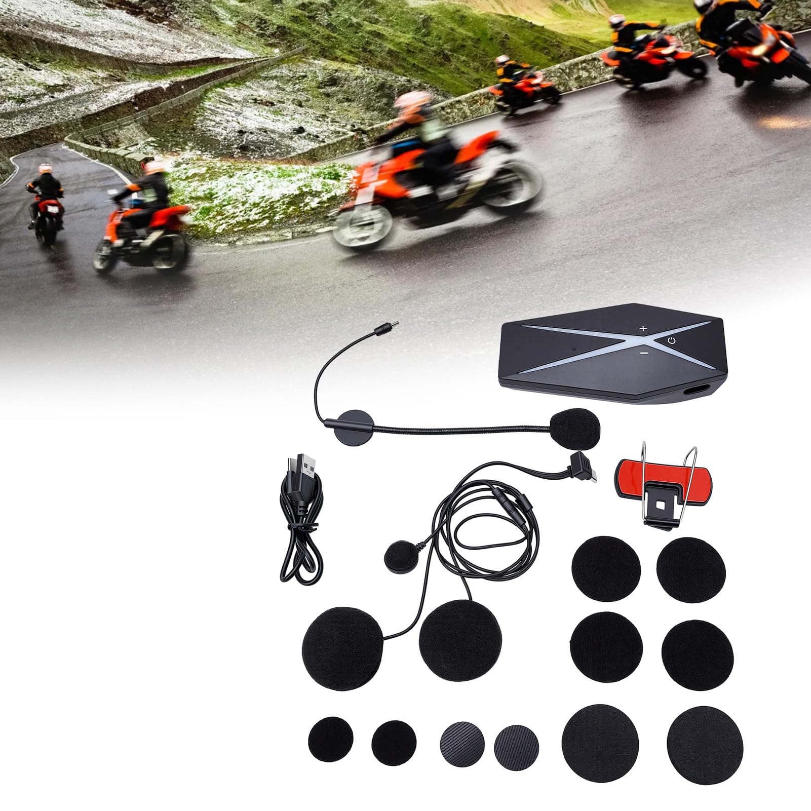 Sxhlseller Oreillette Bluetooth Moto, 1000m, Ip67