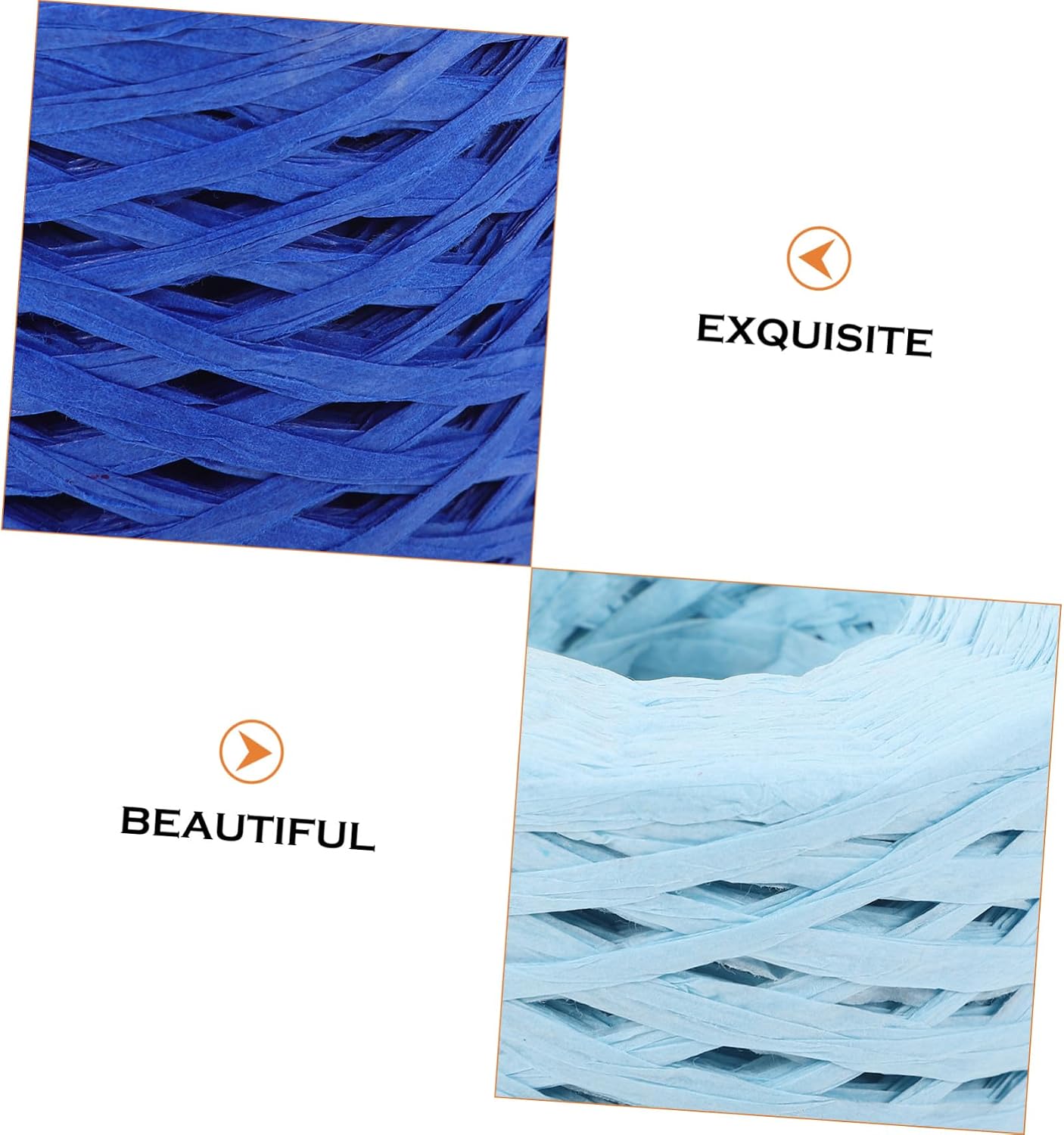3 Rolls Colorful Raffia Paper Ribbon DIY Craft Twisted Rope for Wrapping Bouquet Decoration Party Present Ribbon in Sky Blue Royal Blue