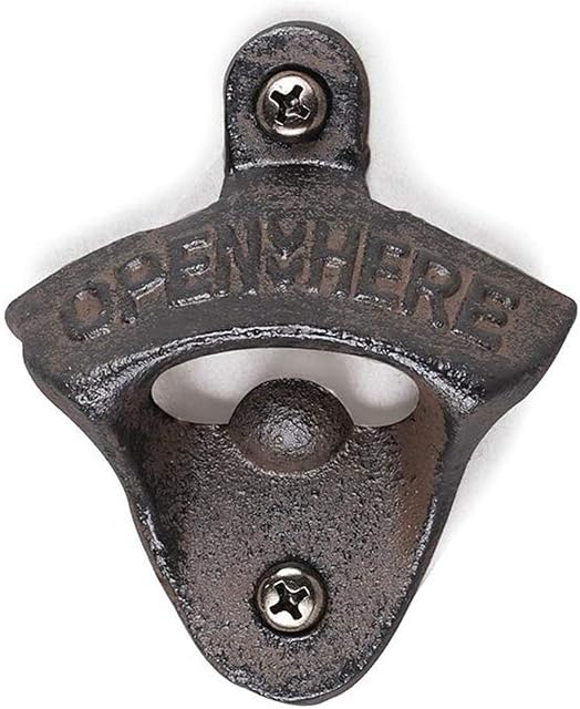 LABABE Gadget Chameleon Cast Iron Wall Mountable Beer Bottle Opener - 'OPEN HERE' Retro Style for Bar & Kitchens
