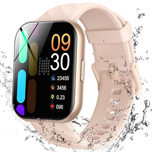 Parsonver FF2 Women's 5ATM Waterproof Sports Watch for Swimming, 1.8 Inch HD Smartwatch with 100+ Sports, Sleep, Heart Rate, Smart Watch for Android & iPhone, Rose Gold