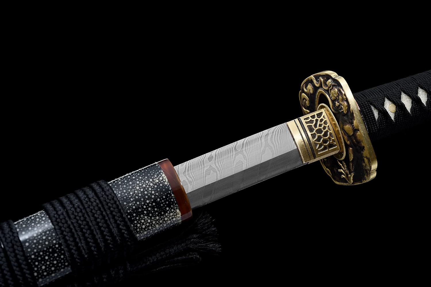 JIHPEN sword，Damascus, The Twist, The Pattern，Full Tang Samurai Sword Katana (YeLuoCha)