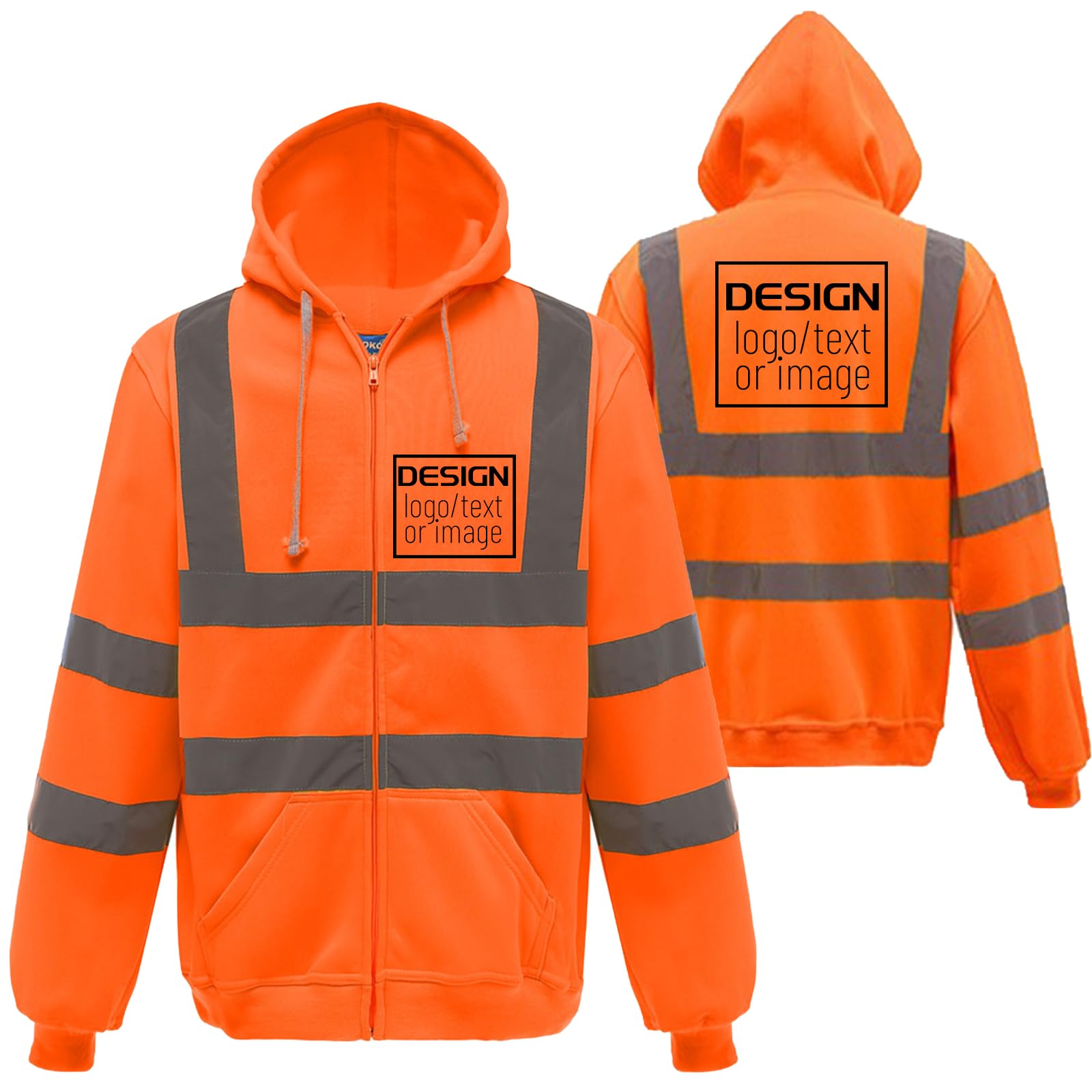 Sweat à capuche personnalisé haute visibilité en polaire réfléchissante pour homme haute visibilité pour la sécurité