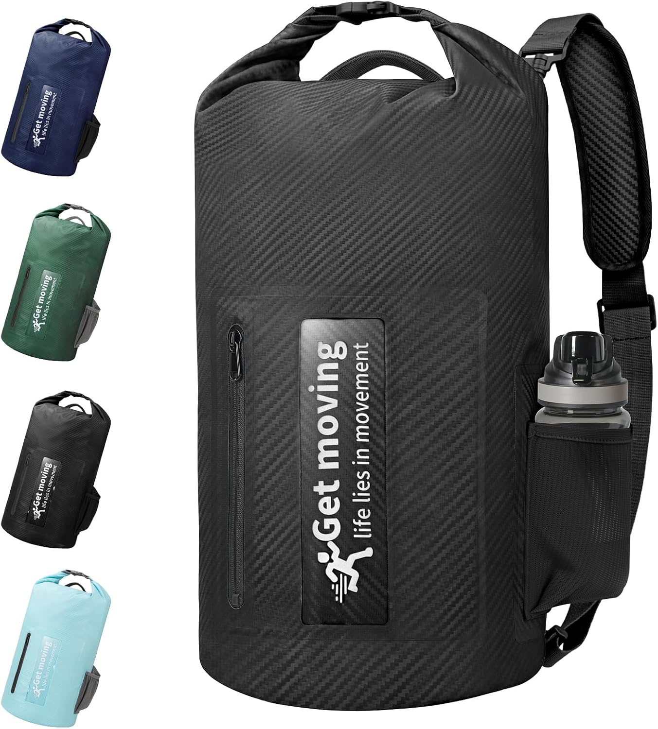 ENONEO Waterproof Backpack 10L 20L Waterproof Nautical Bag Large Travel Bag Lightweight Waterproof Dry Bag Roll-Top Waterproof Bag with Adjustable Shoulder Strap for Hiking, Kayak, Fishing, Swimming