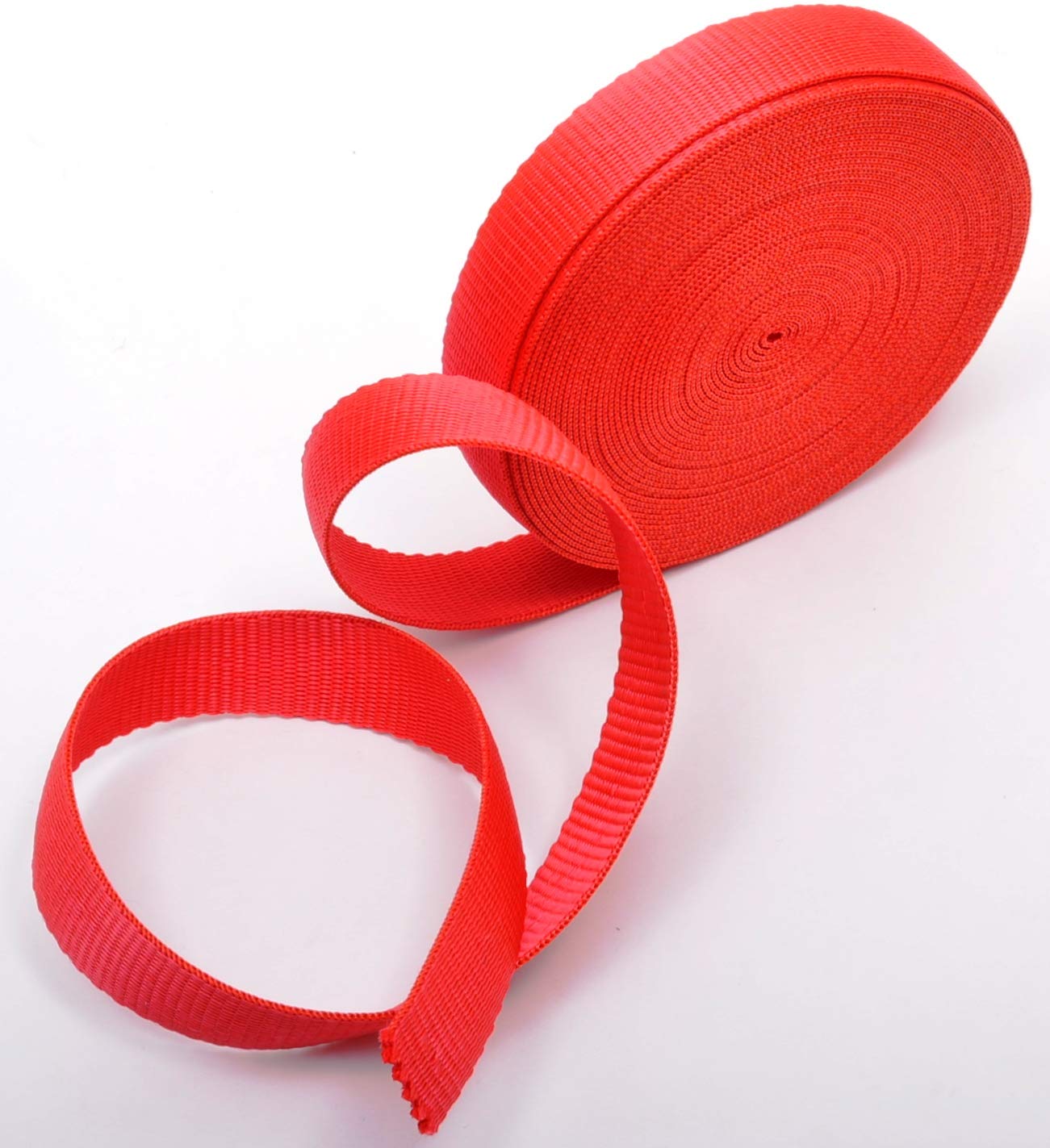 Trimz Polypropylene Webbing, Red – 25mm Wide x 5Mtr Reel – Heavy Duty Strapping for Bags and Crafts