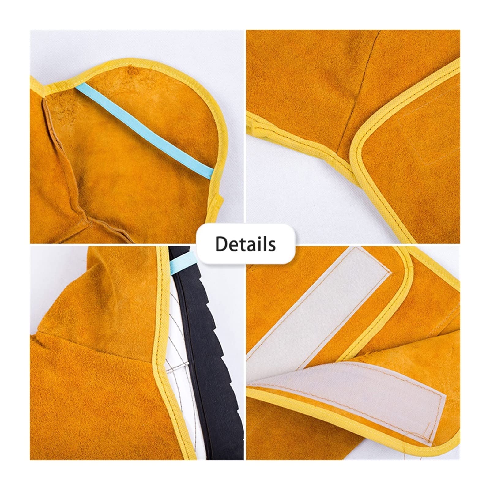 Tablier soudeur, 1 paire Spats de soudage en cuir chaussures de protection des pieds couvrent la chaleur résistante à la flamme de soudage ignifuge couvercle de coque de sécurité(33cm)