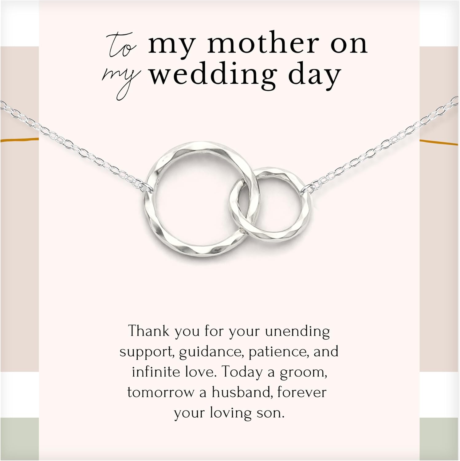 HOPE LOVE SHINE - Mom Wedding Gift from Groom, Son - Mother of the Groom Necklace, Jewelry 16+2"