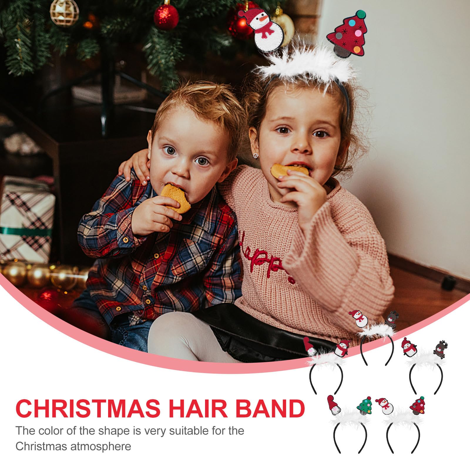 20 Stück Weihnachts Haarreifen Flauschig aus Plüsch, Weihnachten Event