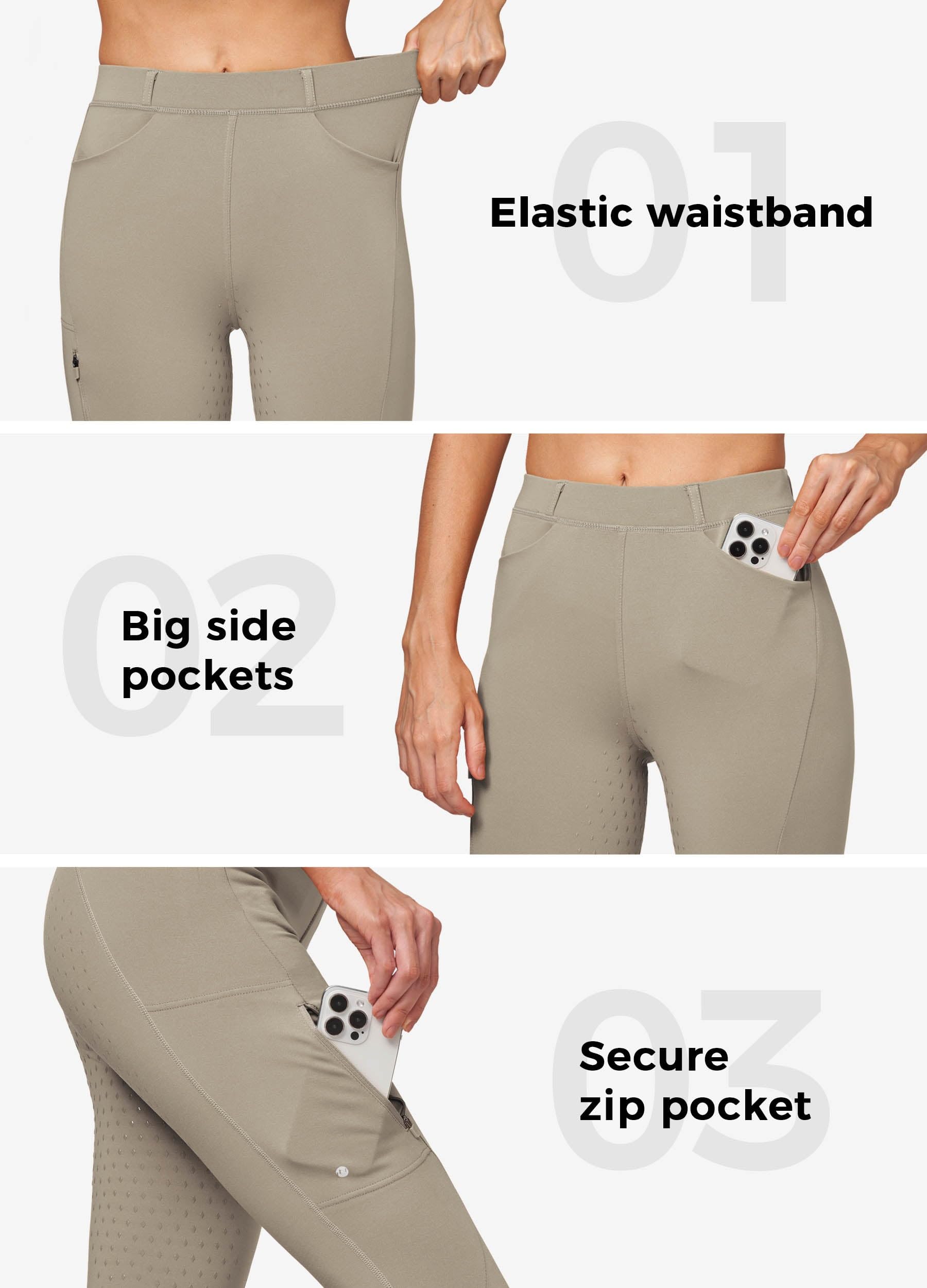 Willit Pantalones de equitación de forro polar para mujer, pantalones de equitación, mallas térmicas ecuestres