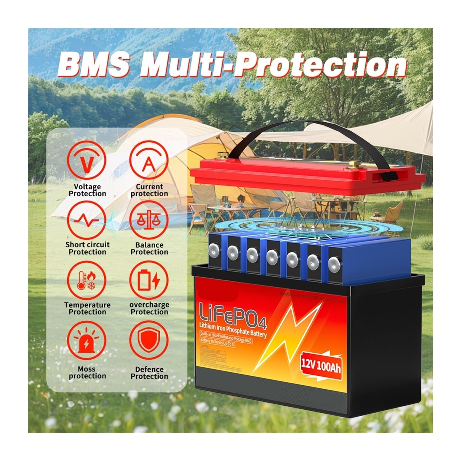 6Ah 10Ah 12Ah 20Ah 30Ah 12V 100Ah LiFePO4 Batteria BMS 200Ah 300Ah Batteria Ricaricabile Al Litio Ferro Fosfato Bateria(12V 6Ah)