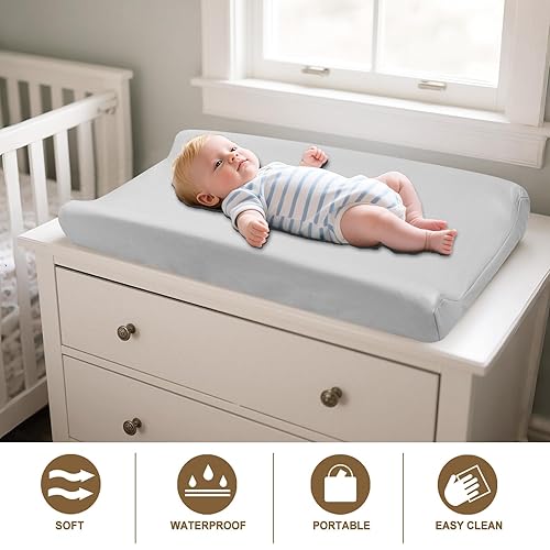 Miniatura 5 de Owlowla Funda para cambiador, fundas impermeables para cambiador, funda de cuero suave para cambiador, se adapta a cambiadores estándar para bebé