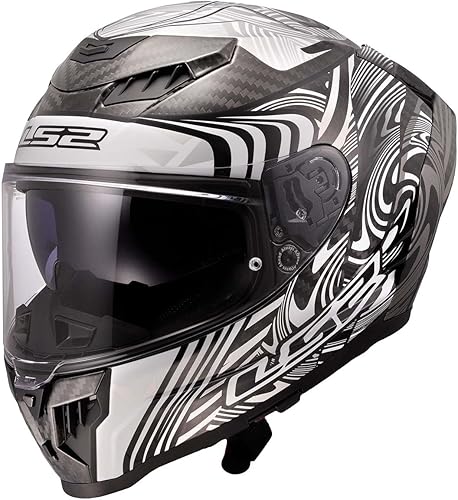 Miniatura 12 de LS2 Helmets Dragon Casco integral de motocicleta de carbono con parasol