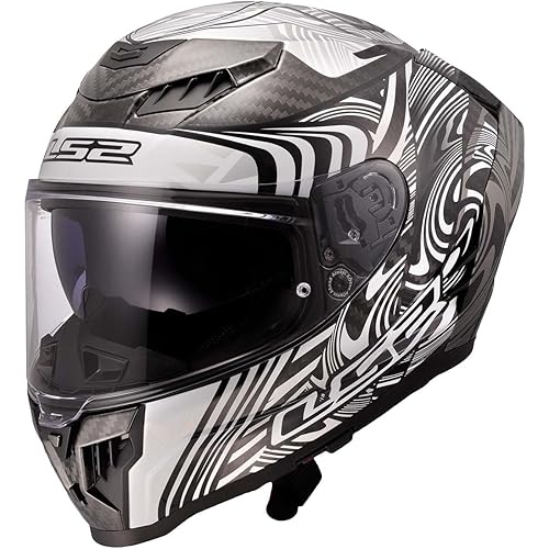 LS2 Helmets Dragon Carbon Full Face Motorcycle Helmet W/ SunShield