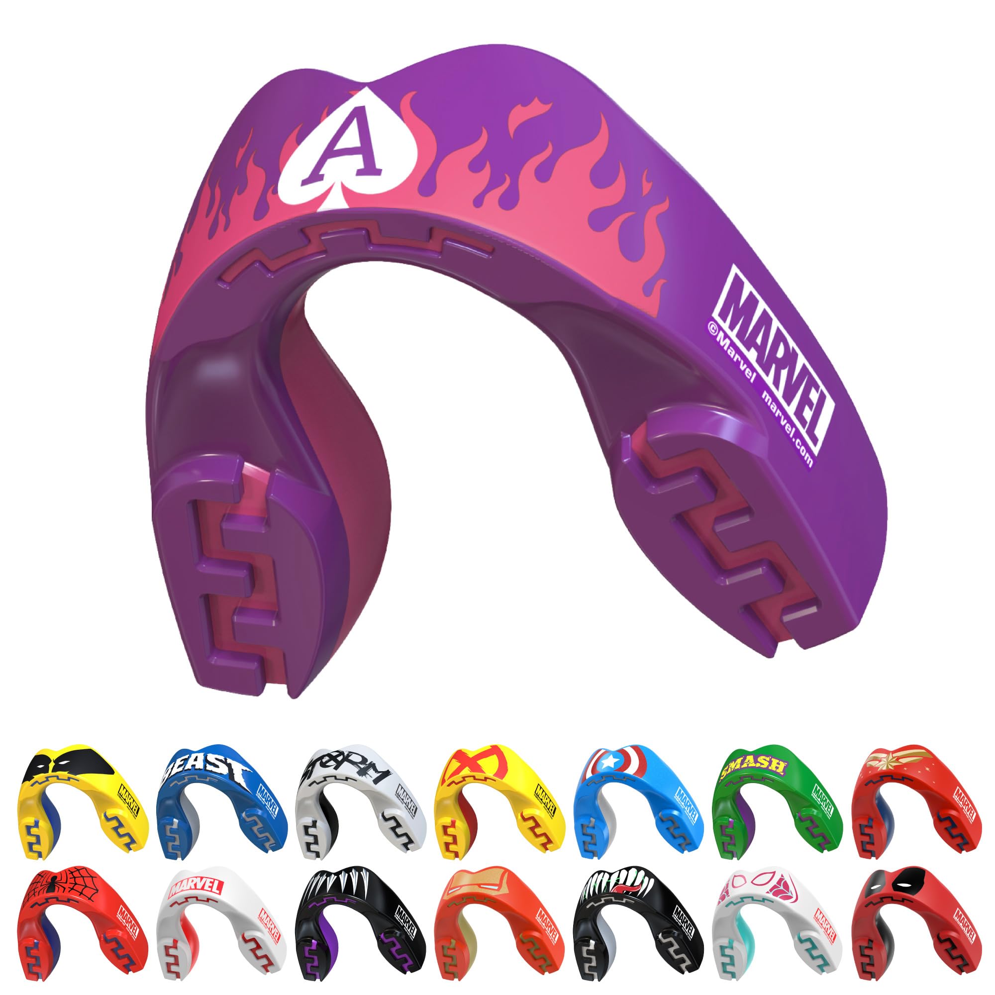 Marvel Sports Mouth Guard Dual Layer Adult and Junior Gum Shield with Case (Gambit, Adult (12+ Years))