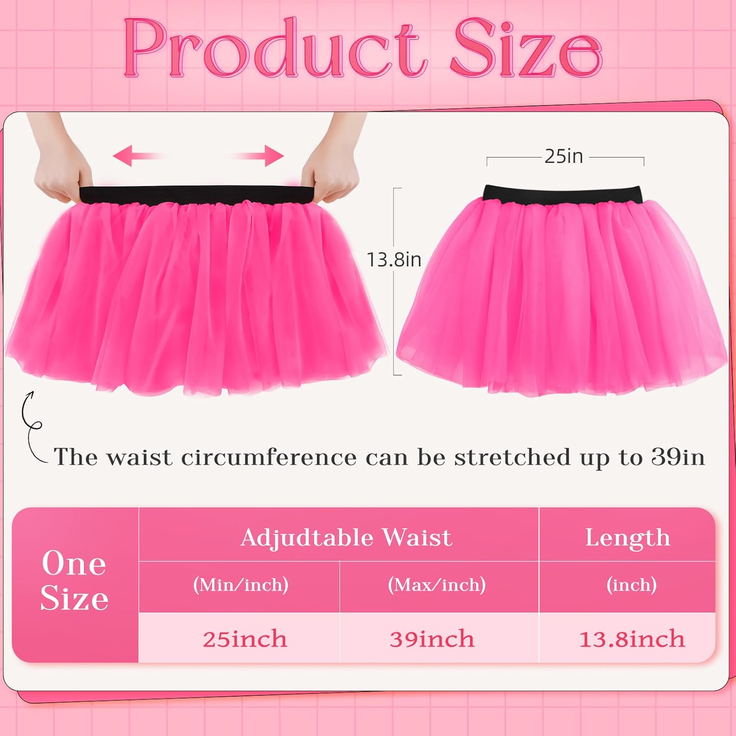Tutu for Women Adults Elastic Tutu Skirts for Women 3 Layered Colorful Running Tutu Rave Costume - Image 4
