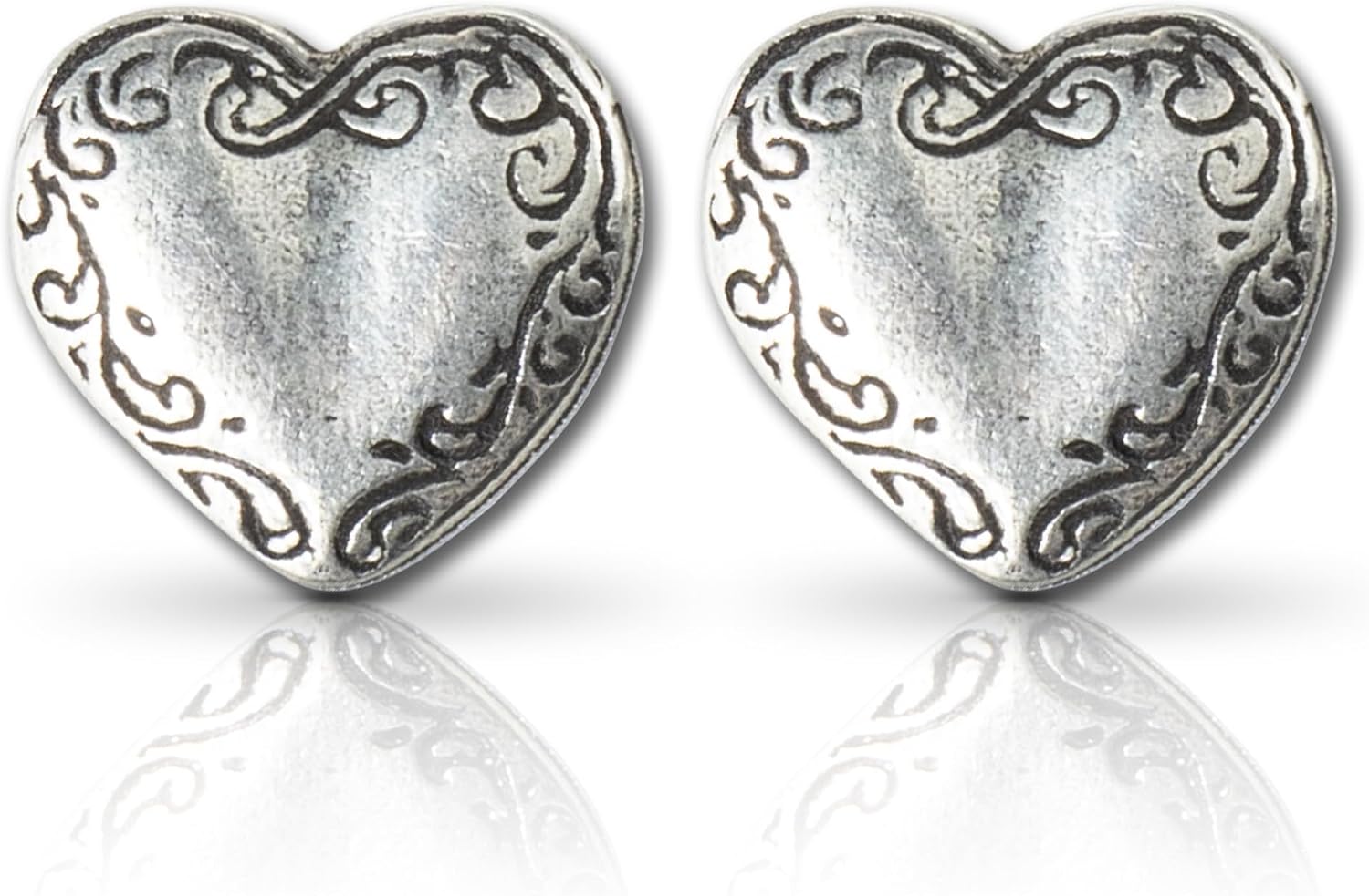 DANFORTH Victorian Heart Earrings | Pewter Handcrafted in USA