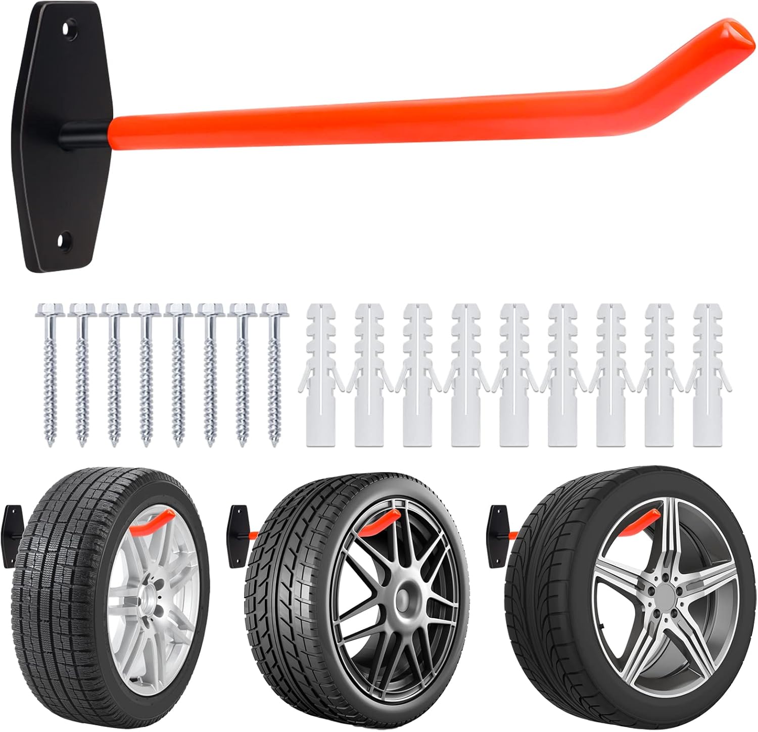 Gabrella Garage Hooks 4 Pack, Iron Garage Utility Hooks Heavy Duty Tire