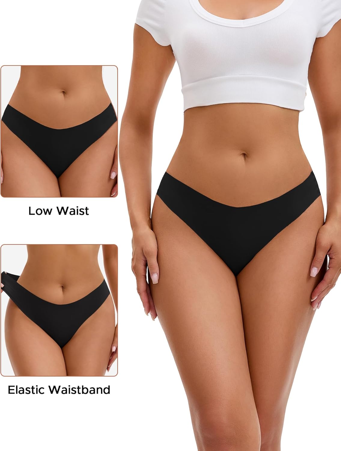 INNERSY Seamless Thongs for Women No Show Underwear Sexy Breathable Comfortable Panties 6-Pack - Image 3