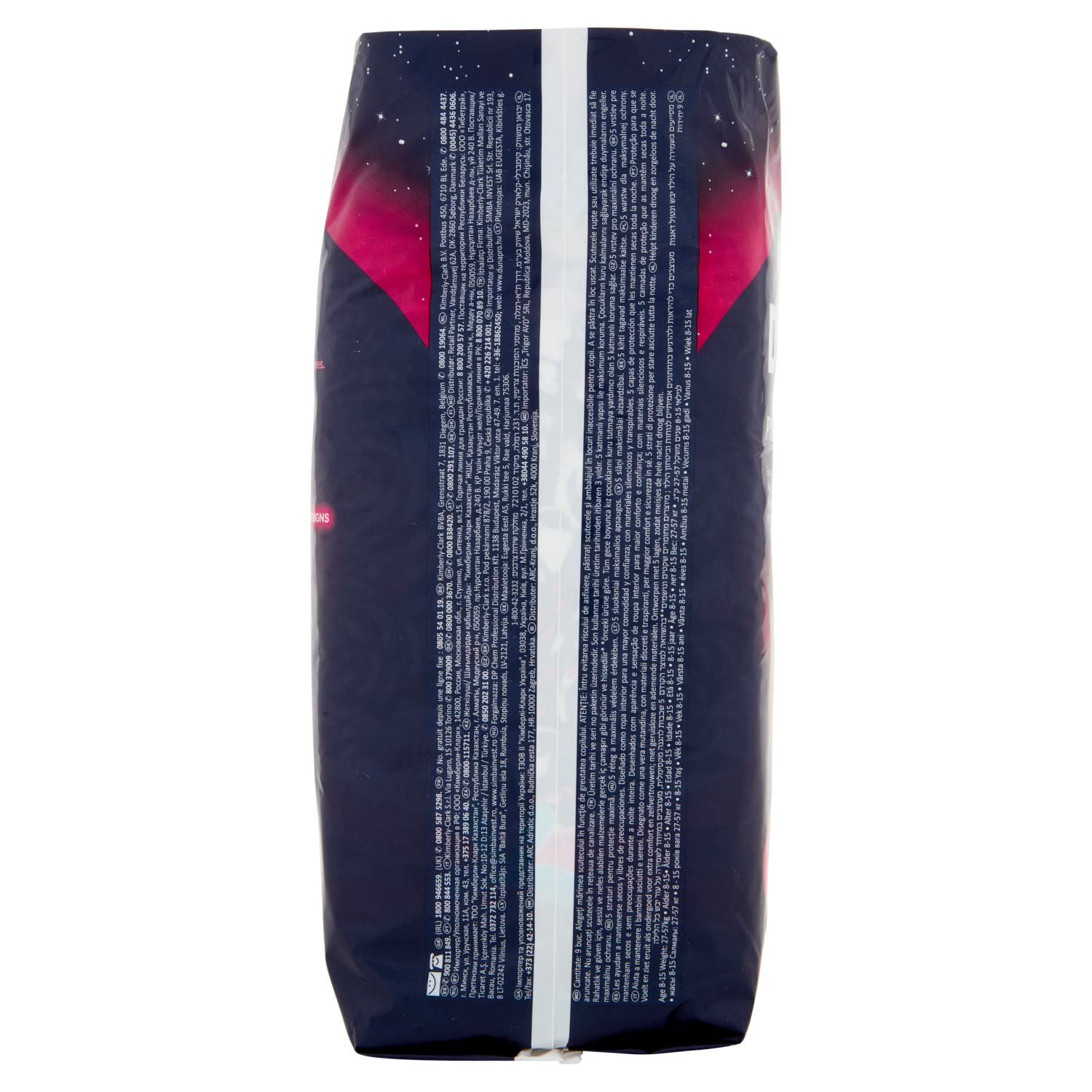Huggies Drynites Braguitas de Noche para Niñas Talla L (27-57 kg), 9 unidades