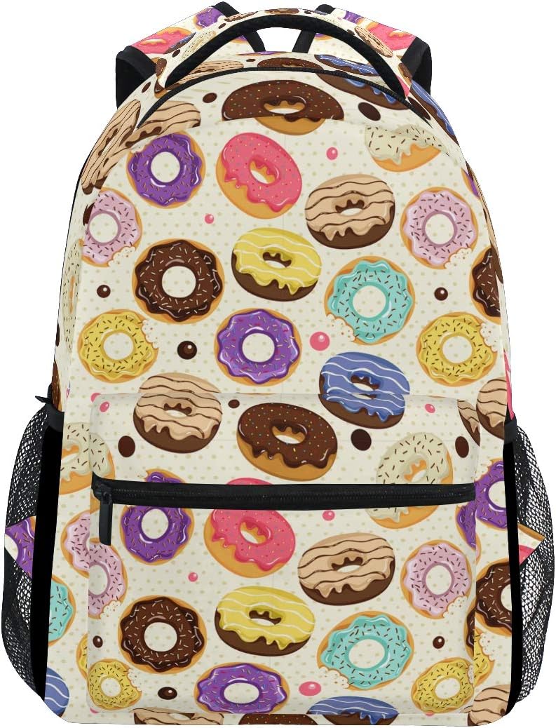 Cute Donuts with Glazing Backpack Students Shoulder Bags Travel Bag College School Backpacks
