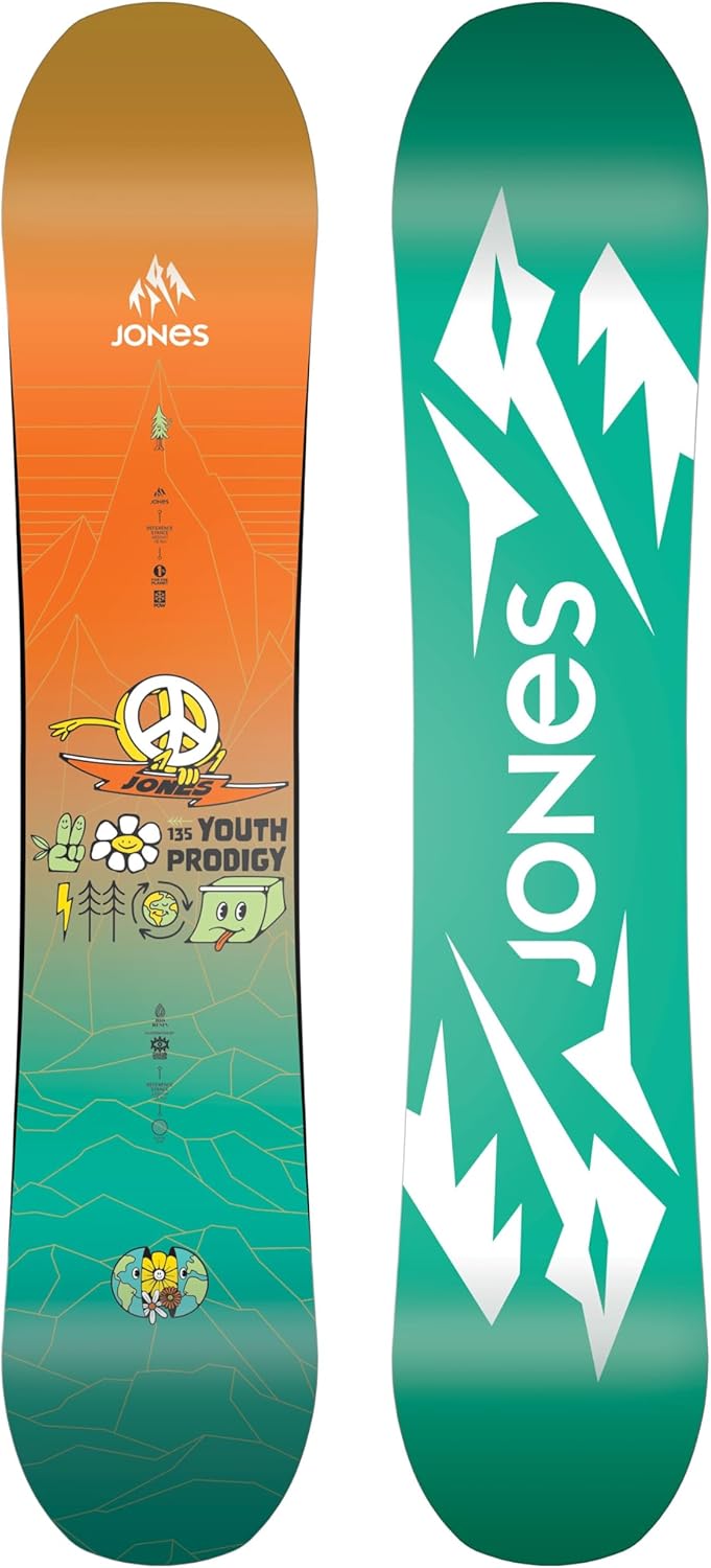 JONES - Youth Prodigy, Snowboards Directional All Mountain, Ideal for Freestyle, Freeride, pow, Corn or chop