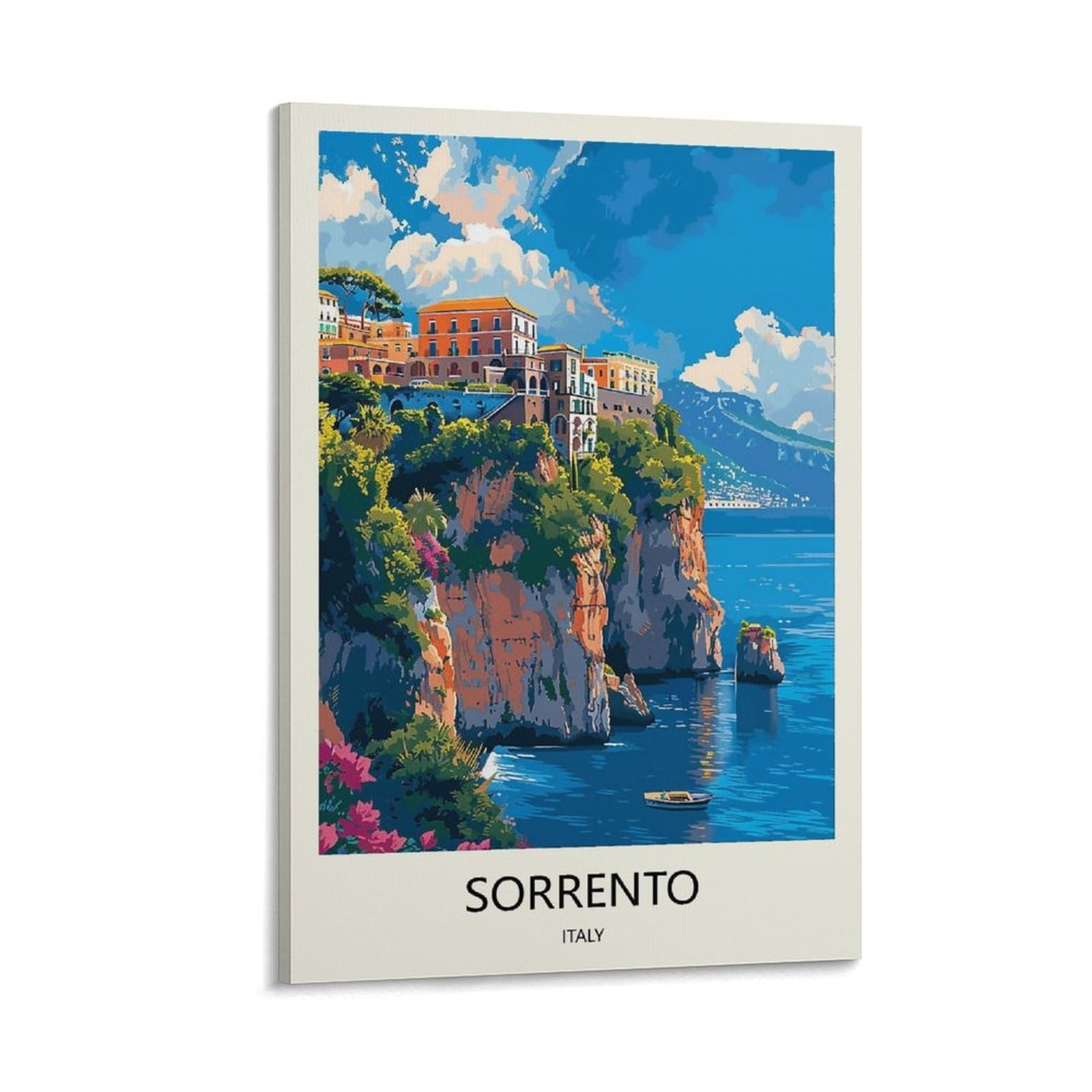 Yjneng Frame-1 Canvas Art Picture Sorrento Italy Wall Decor Art Painting Posters Modern Family Decorative Poster 08X12inch(20X30cm)