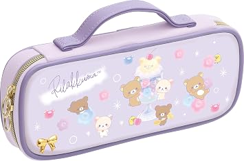 San-X PT20501 Rilakkuma Pen Pouch, Purple, H4.3 x W9.4 x D1.6 inches 110 x 240 x 40 mm