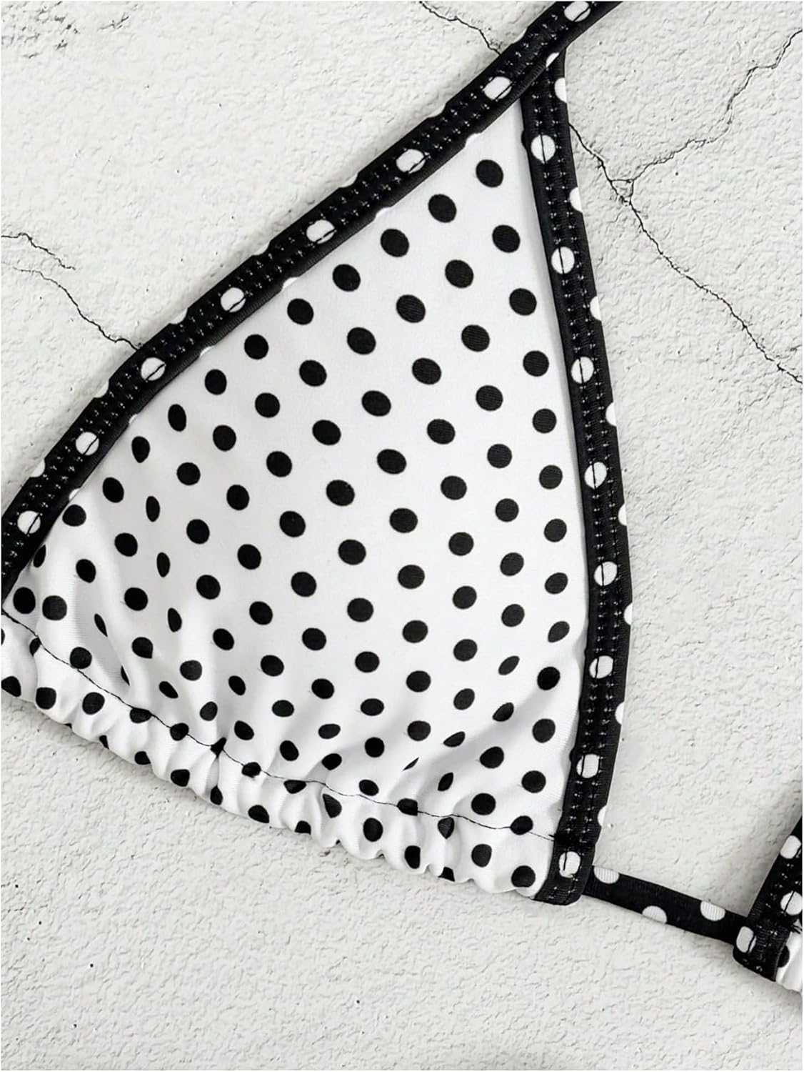 OYOANGLE Women's Two Piece Polka Dots Bikini Set Backless Triangle Top Ruffle High Cut Thong Swimsuit - Image 4