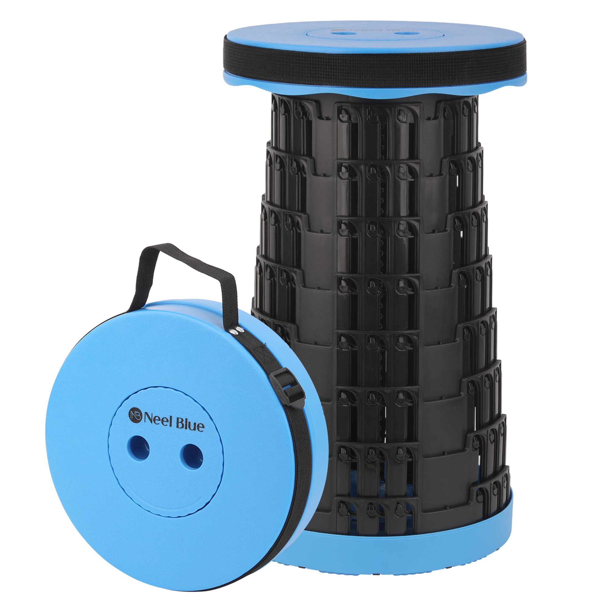 Trimming Shop Telescopic Folding Stool Portable Seat 440lbs, Royal Blue