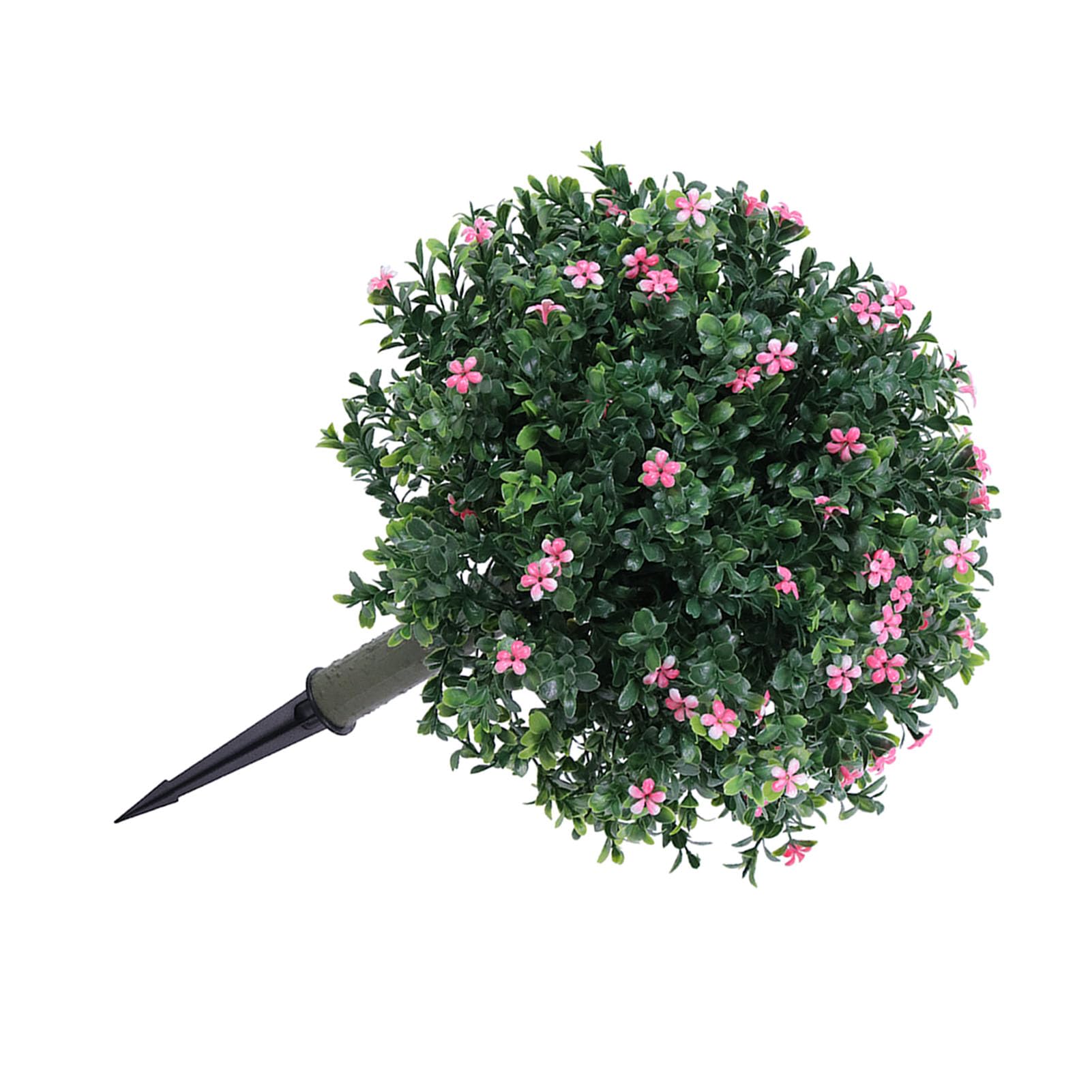 Qcwwy Ornamenti da Giardino Cespugli di Arbusti Simulati Realistici in Pollici con Fiori Rosati Pianta Sempreverde Finta con Paletto per Portico da Giardino Decorazioni per Interni Ed Esterni