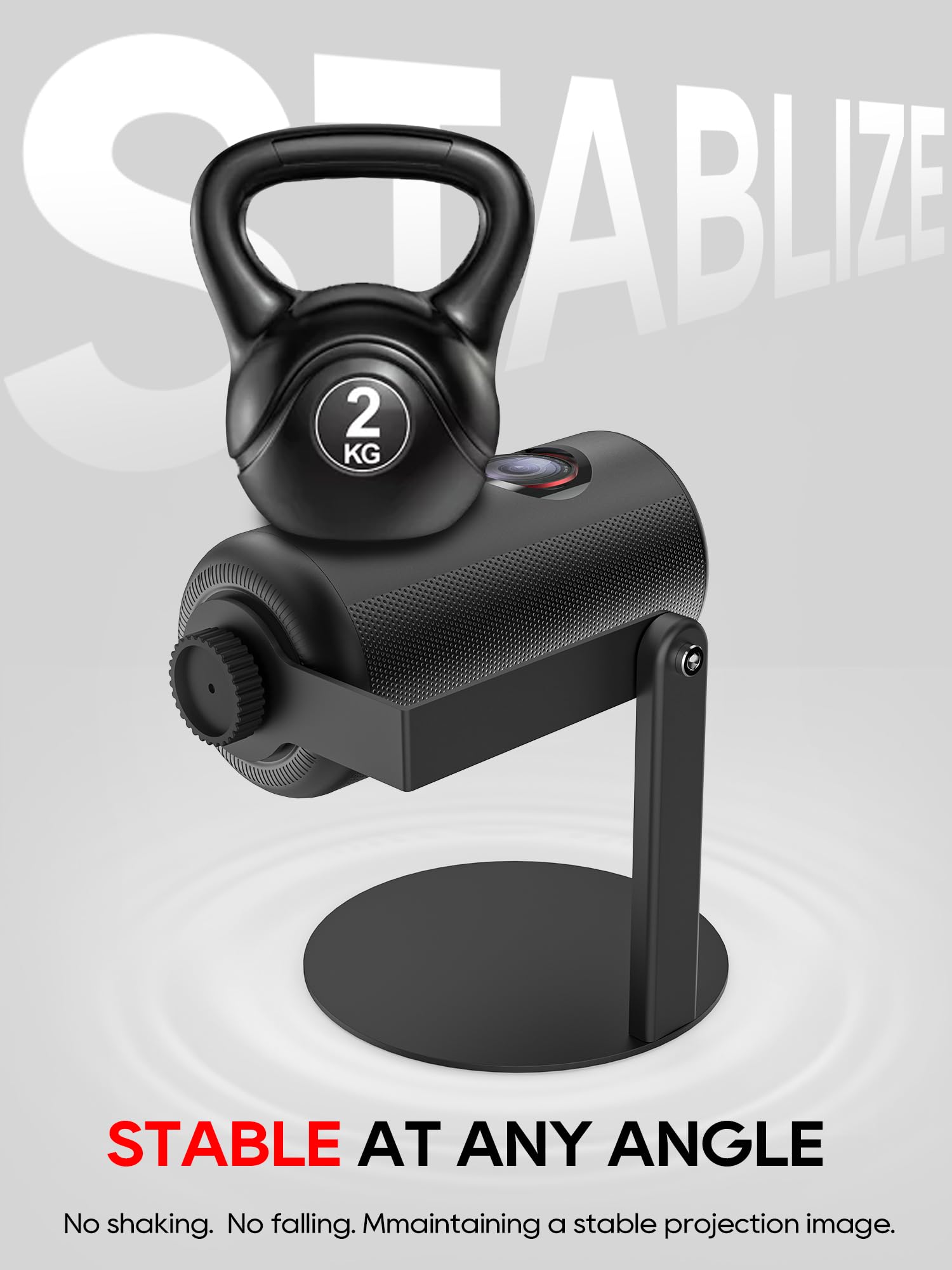 Supporto per proiettore compatibile con la serie Nebula Capsule (3/Air/Pro) e XGIMI Halo+, girevole a 360°, filettatura 1/4 di pollice - Nero